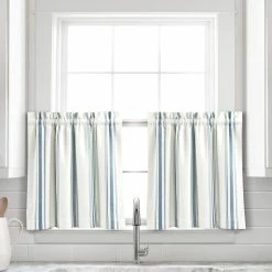 Best reviews of 👍 Lush Decor Farmhouse Stripe Yarn Dyed Recycled Cotton Kitchen Tiers Set Blue 🎉