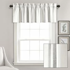 Flash Sale 👏 Lush Decor Farmhouse Stripe Yarn Dyed Recycled Cotton Valance Single Grey ⌛ -Lush Decor Shop Lush Decor Farmhouse Stripe Yarn Dyed Recycled Cotton Valance Single 10