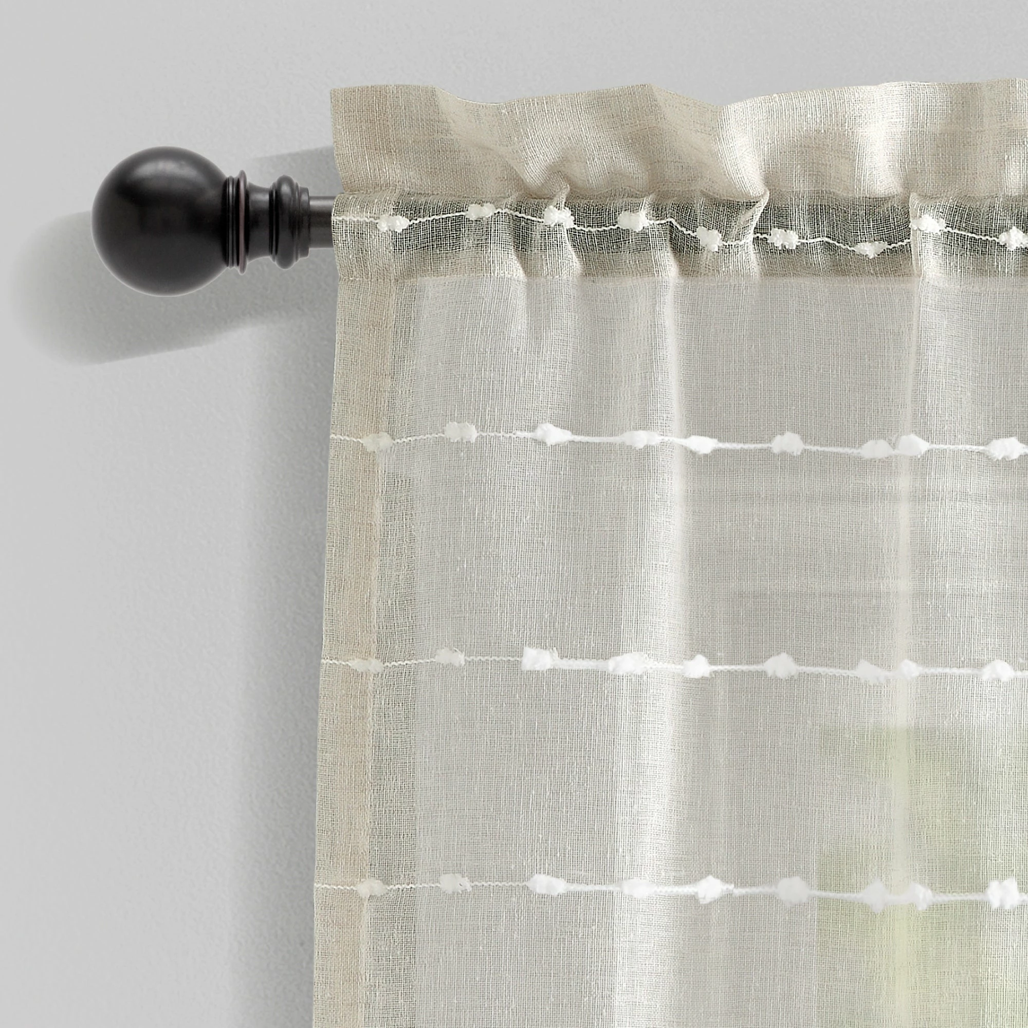 Wholesale 👍 Lush Decor Farmhouse Textured Sheer Valance Single.. Gray 😀 3 Wholesale 👍 Lush Decor Farmhouse Textured Sheer Valance Single.. Gray 😀 - Image 3