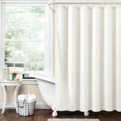 Best reviews of 🎉 Lush Decor Farmhouse Textured Sheer With Peva Lining Shower Curtain White 🌟 -Lush Decor Shop Lush Decor Farmhouse Textured Sheer With Peva Lining Shower Curtain 6