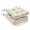 Discount ❤️ Lush Decor Farmhouse Ticking Stripe Yarn Dyed Chair Pad 2-Pack 👏