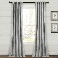 Brand new 💯 Lush Decor Farmhouse Vintage Stripe Yarn Dyed Cotton Back Tab/Rod Pocket Window Curtain Panels Black ⌛ -Lush Decor Shop Lush Decor Farmhouse Vintage Stripe Yarn Dyed Cotton Back Tab Rod Pocket Window Curtain Panels 12