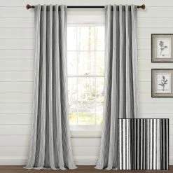 Brand new 💯 Lush Decor Farmhouse Vintage Stripe Yarn Dyed Cotton Back Tab/Rod Pocket Window Curtain Panels Black ⌛ -Lush Decor Shop Lush Decor Farmhouse Vintage Stripe Yarn Dyed Cotton Back Tab Rod Pocket Window Curtain Panels 13