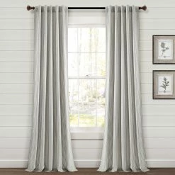 Brand new 💯 Lush Decor Farmhouse Vintage Stripe Yarn Dyed Cotton Back Tab/Rod Pocket Window Curtain Panels Black ⌛ -Lush Decor Shop Lush Decor Farmhouse Vintage Stripe Yarn Dyed Cotton Back Tab Rod Pocket Window Curtain Panels 9