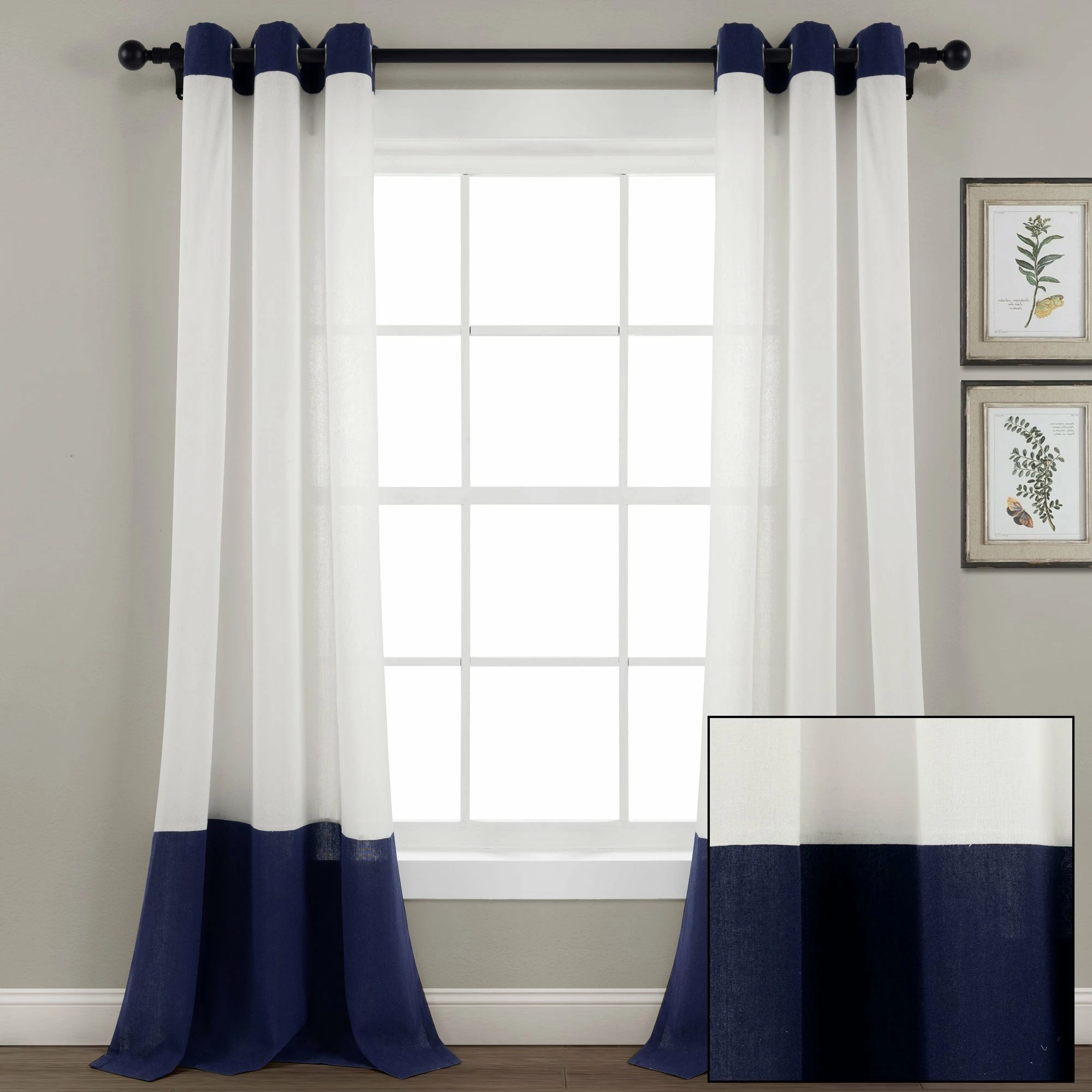 Cheapest π Lush Decor Faux Linen Grommet Colorblock Window Curtain Single Panel - 84" X 40" β 9 Cheapest π Lush Decor Faux Linen Grommet Colorblock Window Curtain Single Panel - 84" X 40" β - Image 9