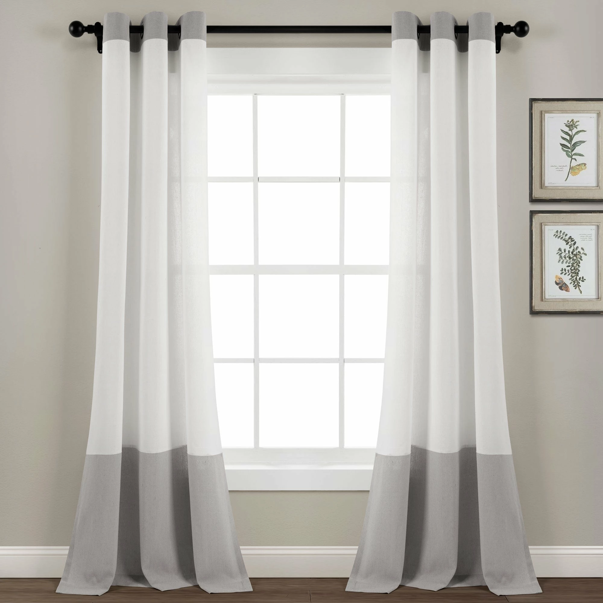 Cheapest π Lush Decor Faux Linen Grommet Colorblock Window Curtain Single Panel - 84" X 40" β 1 Cheapest π Lush Decor Faux Linen Grommet Colorblock Window Curtain Single Panel - 84" X 40" β