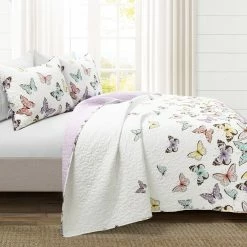 Best Pirce ❤️ Lush Decor Flutter Butterfly 3-piece Quilt Set Lilac ✔️ 16 Best Pirce ❤️ Lush Decor Flutter Butterfly 3-piece Quilt Set Lilac ✔️ -Lush Decor Shop Lush Decor Flutter Butterfly 3 piece Quilt Set 1