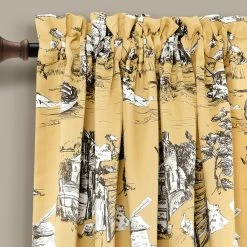 Best Pirce ✨ Lush Decor French Country Toile Room Darkening Window Curtain Panel Pair Yellow & Gray 👍 -Lush Decor Shop Lush Decor French Country Toile Room Darkening Window Curtain Panel Pair 12
