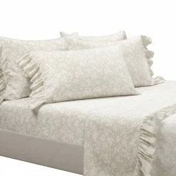 Wholesale 🎉 Lush Decor Garden Of Flowers Ruffle Sheet Set Neutral 😉 -Lush Decor Shop Lush Decor Garden Of Flowers Ruffle Sheet Set 5