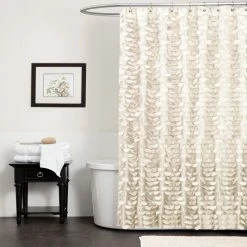 Promo β€οΈ Lush Decor Gigi Ivory Shower Curtain Silver π₯°