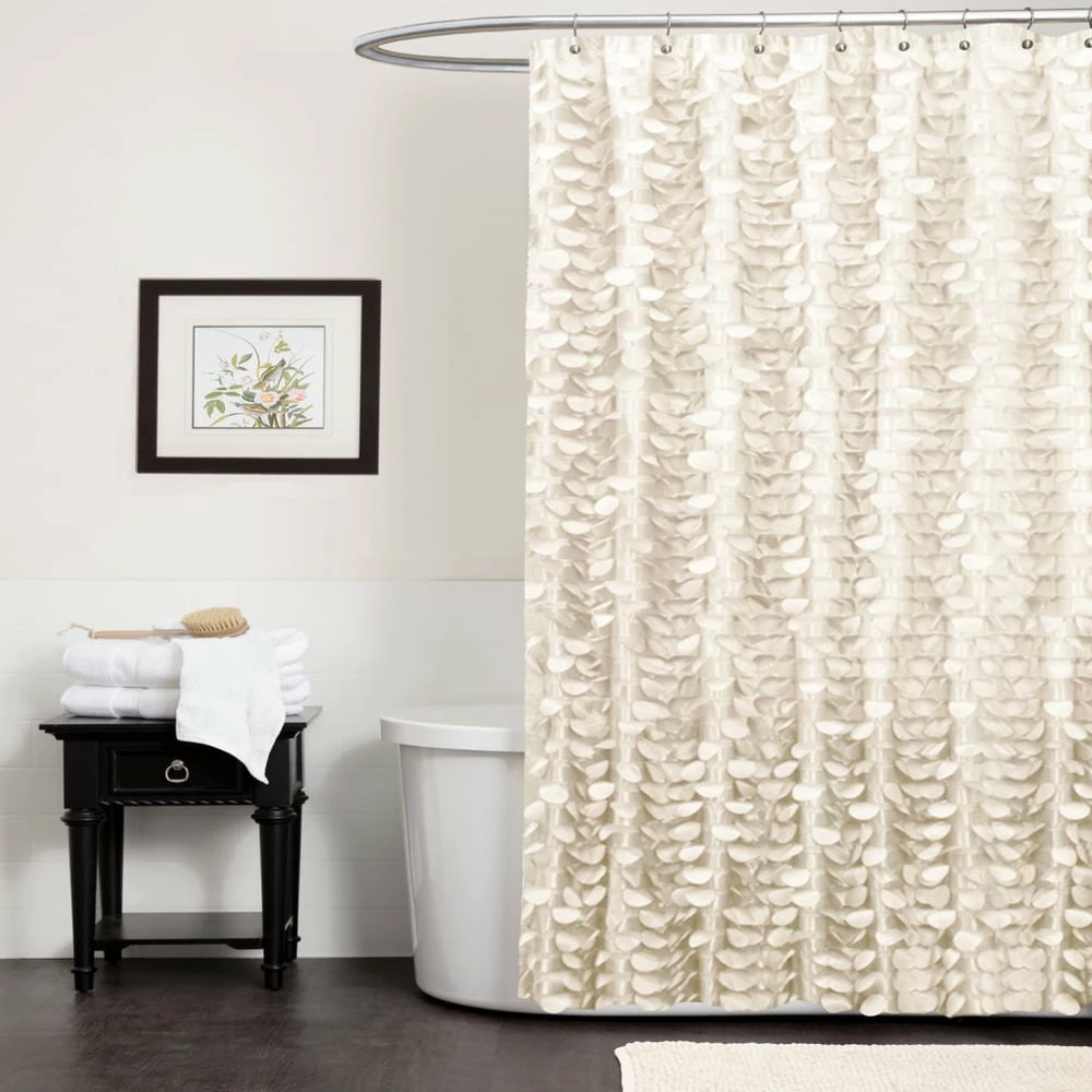 Promo ❤️ Lush Decor Gigi Ivory Shower Curtain Silver 🥰 1 Promo ❤️ Lush Decor Gigi Ivory Shower Curtain Silver 🥰