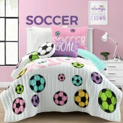 Buy 𧨠Lush Decor π§ Girls Soccer Kick Quilt Set White/turquoise π€© 29 Buy 𧨠Lush Decor π§ Girls Soccer Kick Quilt Set White/turquoise π€© -Lush Decor Shop Lush Decor Girls Soccer Kick Quilt Set 14