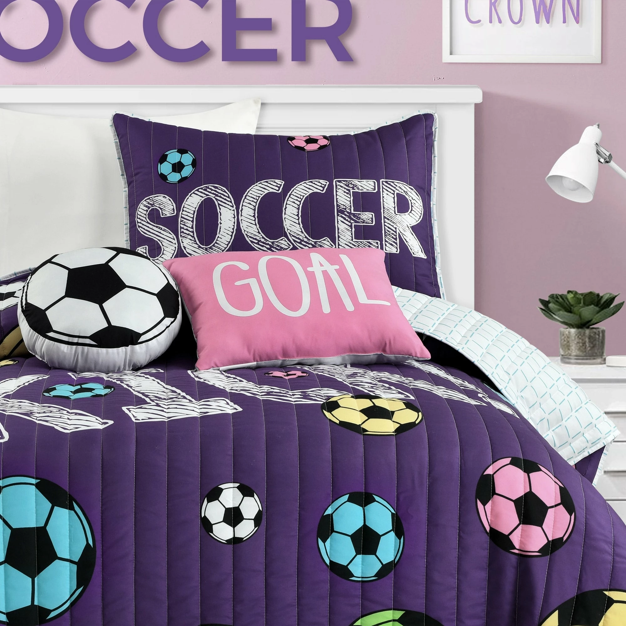 Buy 𧨠Lush Decor π§ Girls Soccer Kick Quilt Set White/turquoise π€© 4 Buy 𧨠Lush Decor π§ Girls Soccer Kick Quilt Set White/turquoise π€© - Image 4