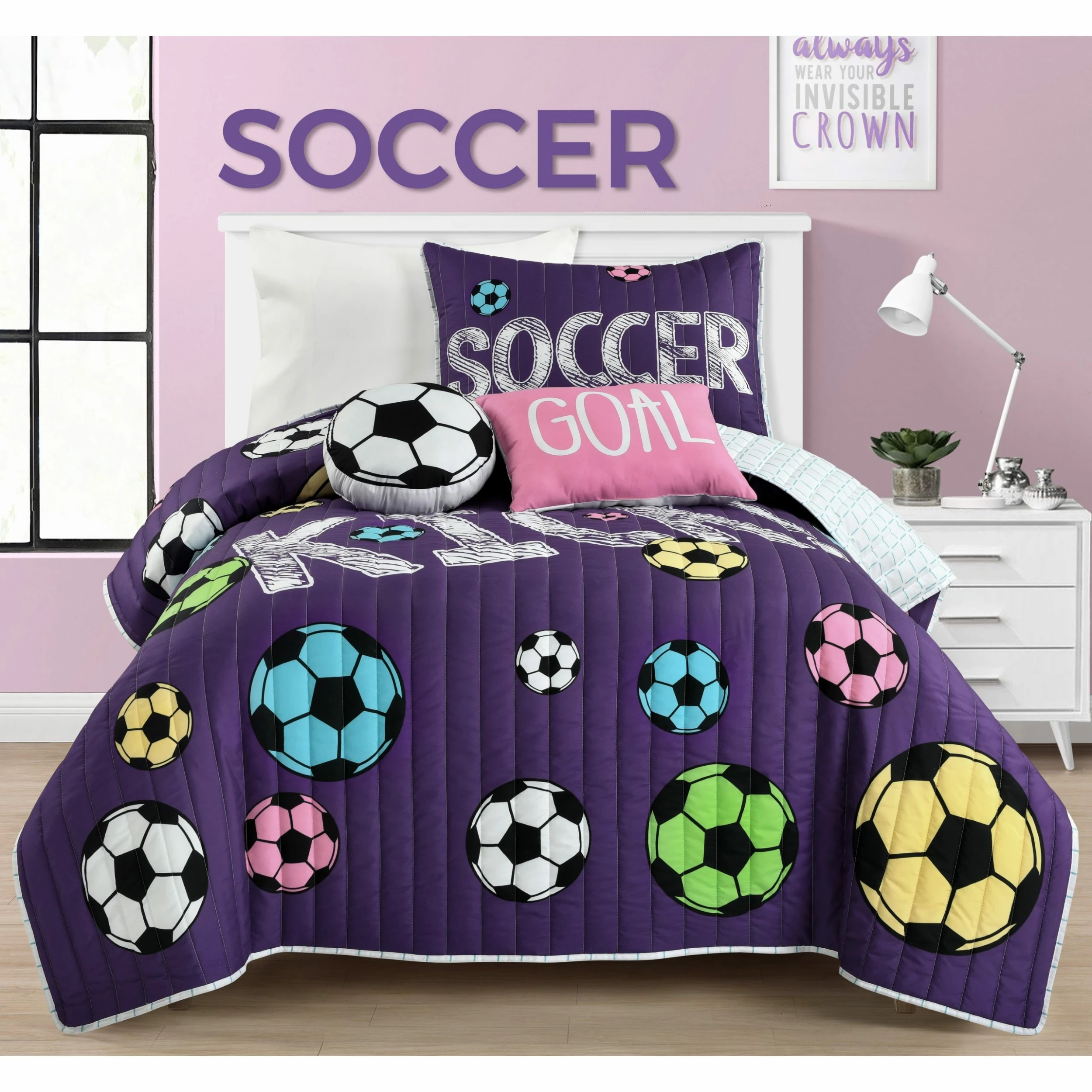 Buy 𧨠Lush Decor π§ Girls Soccer Kick Quilt Set White/turquoise π€© 1 Buy 𧨠Lush Decor π§ Girls Soccer Kick Quilt Set White/turquoise π€©