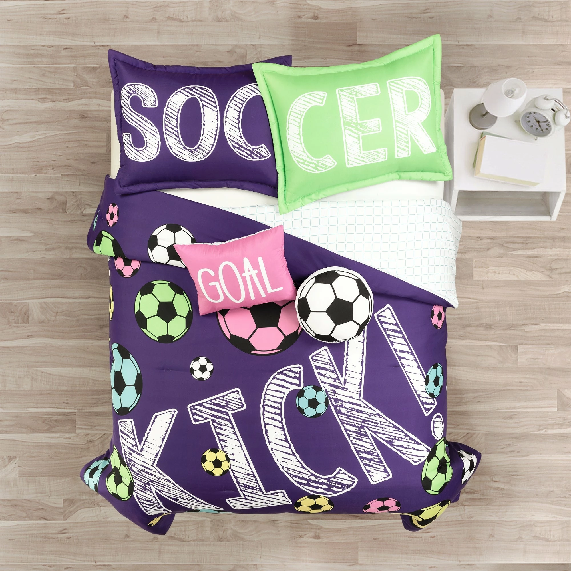 Flash Sale βοΈ Lush Decor π§ Girls Soccer Kick Reversible Oversized Comforter Purple π― 2 Flash Sale βοΈ Lush Decor π§ Girls Soccer Kick Reversible Oversized Comforter Purple π― - Image 2