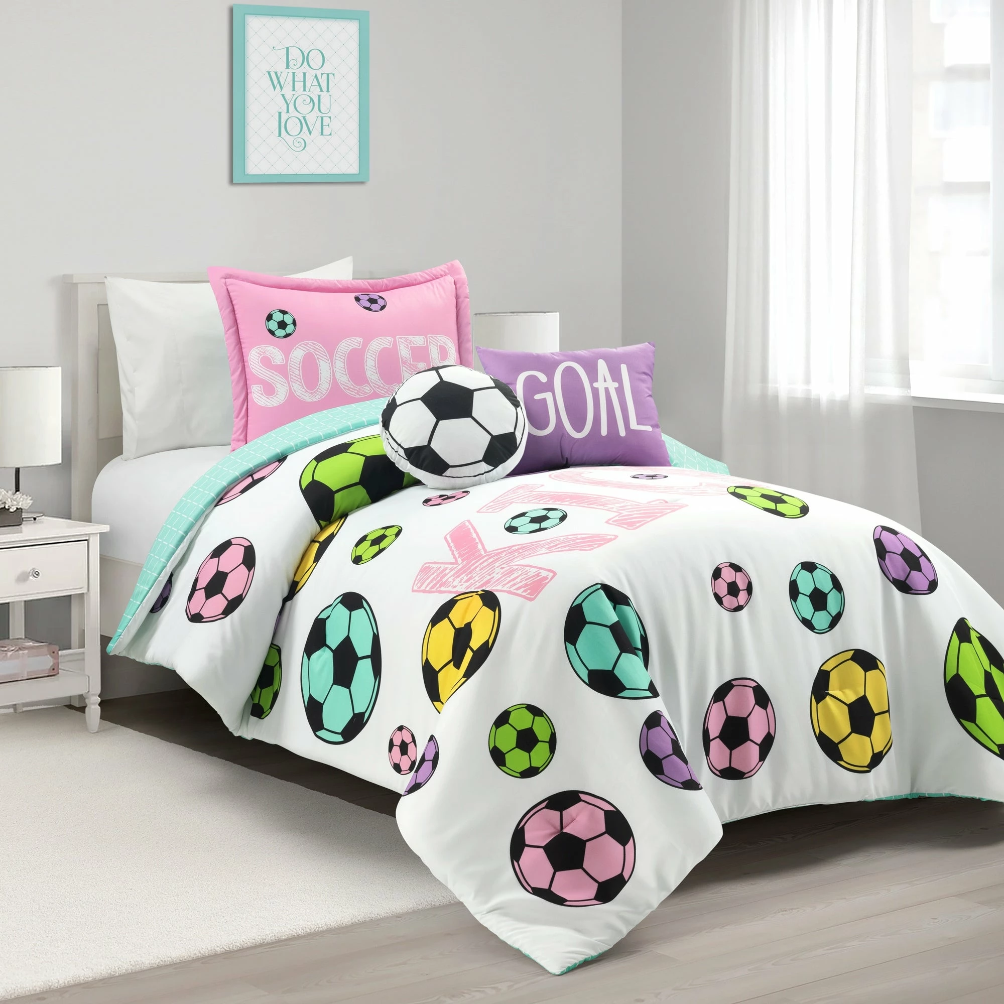Flash Sale βοΈ Lush Decor π§ Girls Soccer Kick Reversible Oversized Comforter Purple π― 9 Flash Sale βοΈ Lush Decor π§ Girls Soccer Kick Reversible Oversized Comforter Purple π― - Image 9