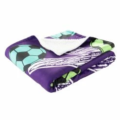 Discount ✔️ Lush Decor 👧 Girls Soccer Kick Sherpa Throw White/turquoise ✔️ -Lush Decor Shop Lush Decor Girls Soccer Kick Sherpa Throw 5
