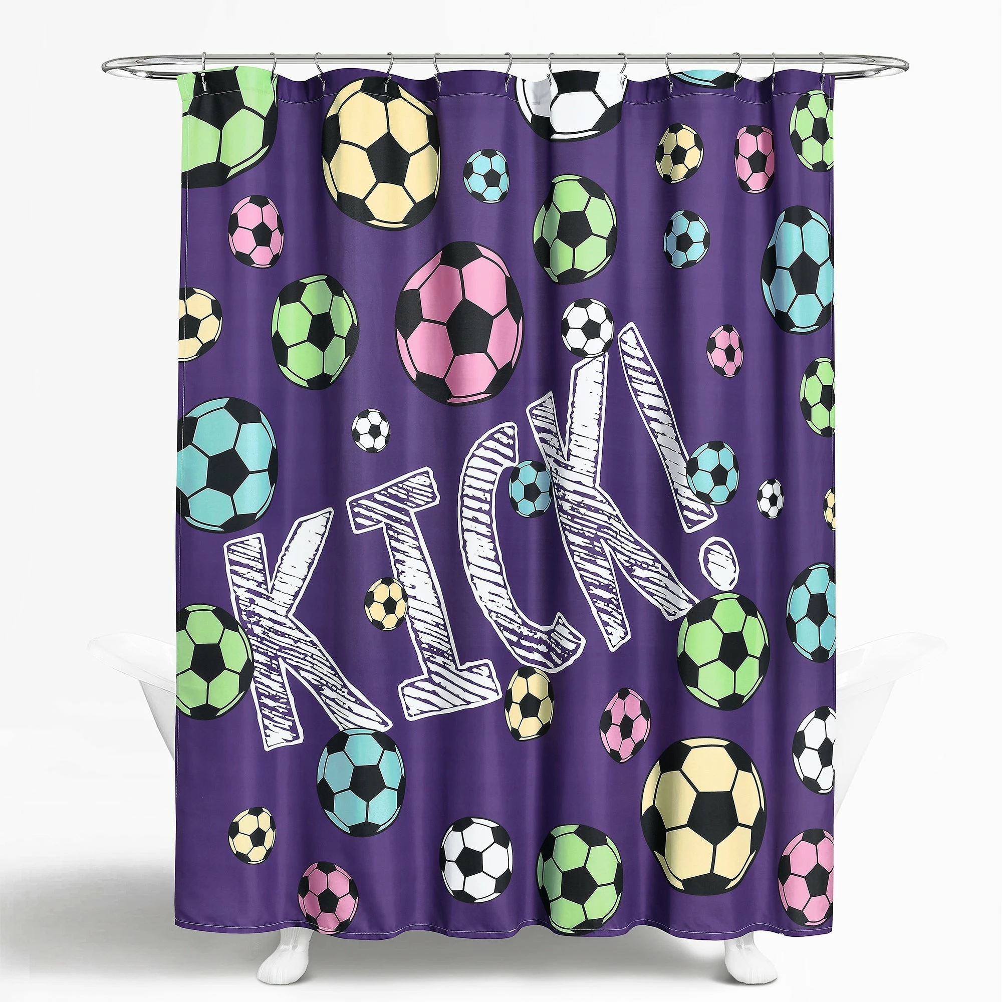 Cheap βοΈ Lush Decor π§ Girls Soccer Kick Shower Curtain Single White/turquoise β 11 Cheap βοΈ Lush Decor π§ Girls Soccer Kick Shower Curtain Single White/turquoise β - Image 11