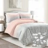 Discount ✔️ Lush Decor Glitter Ombre Metallic Print Comforter Set Aqua & Gray 👏