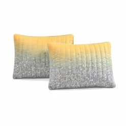 Outlet 🥰 Lush Decor Glitter Ombre Metallic Print Quilt Set Yellow & Gray 🌟 -Lush Decor Shop Lush Decor Glitter Ombre Metallic Print Quilt Set 13