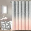 Outlet 🎁 Lush Decor Glitter Ombre Metallic Print Shower Curtain Aqua & Blue 🌟