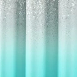 Outlet 🎁 Lush Decor Glitter Ombre Metallic Print Shower Curtain Aqua & Blue 🌟 -Lush Decor Shop Lush Decor Glitter Ombre Metallic Print Shower Curtain 5