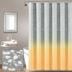 Outlet 🎁 Lush Decor Glitter Ombre Metallic Print Shower Curtain Aqua & Blue 🌟 -Lush Decor Shop Lush Decor Glitter Ombre Metallic Print Shower Curtain 9