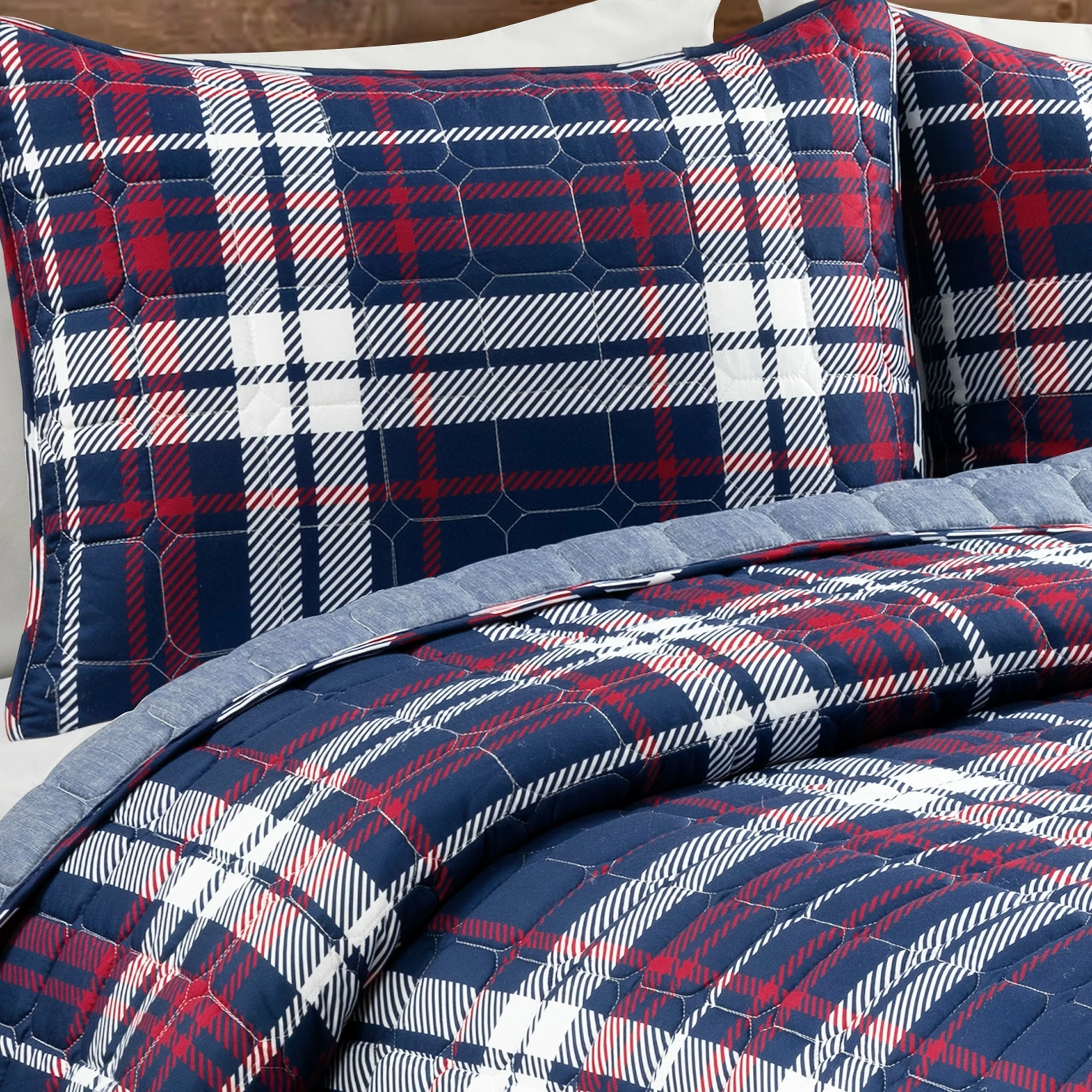 Best Pirce π Lush Decor Grayson Farmhouse Plaid Reversible 3 Piece Quilt Set π₯ 3 Best Pirce π Lush Decor Grayson Farmhouse Plaid Reversible 3 Piece Quilt Set π₯ - Image 3