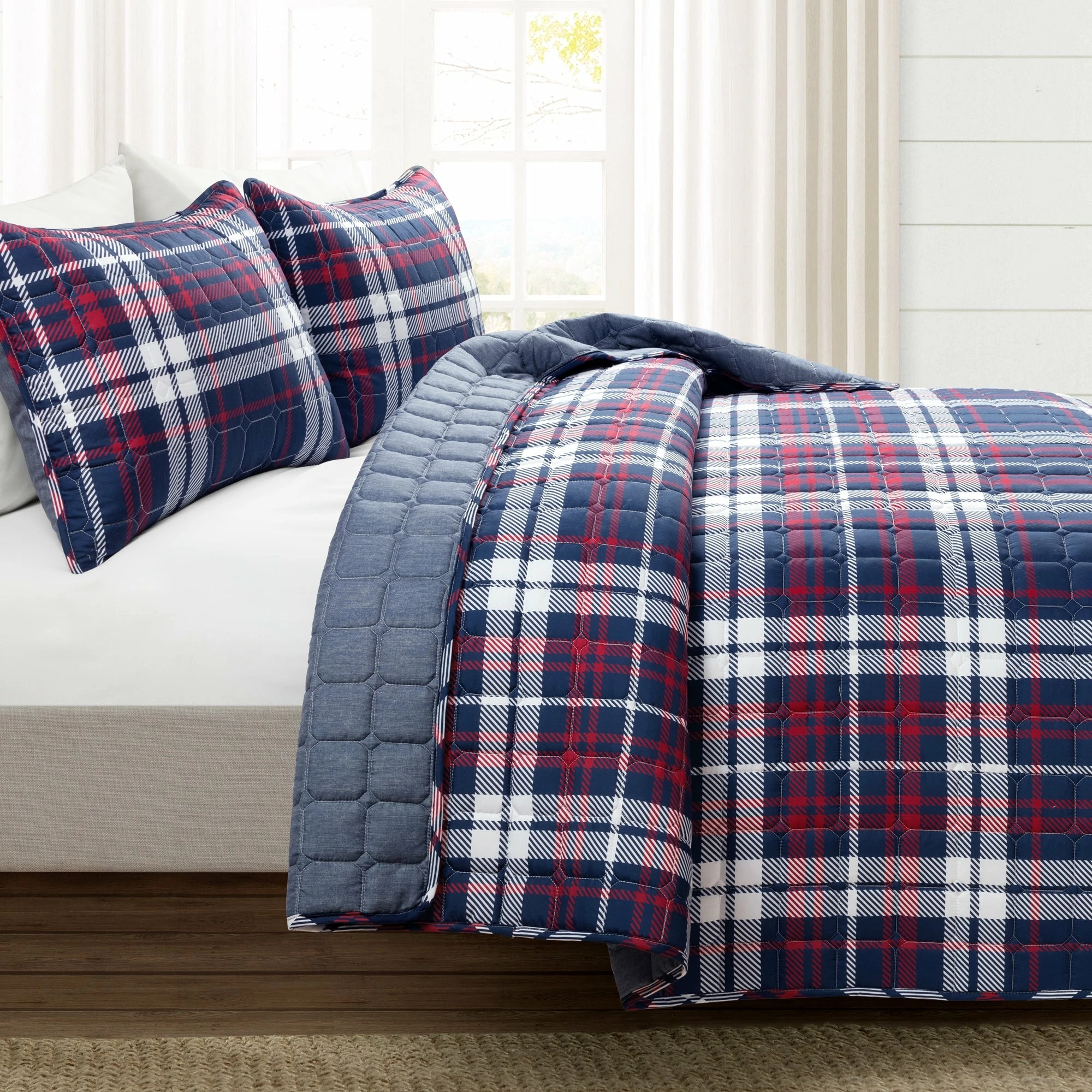 Best Pirce π Lush Decor Grayson Farmhouse Plaid Reversible 3 Piece Quilt Set π₯ 1 Best Pirce π Lush Decor Grayson Farmhouse Plaid Reversible 3 Piece Quilt Set π₯