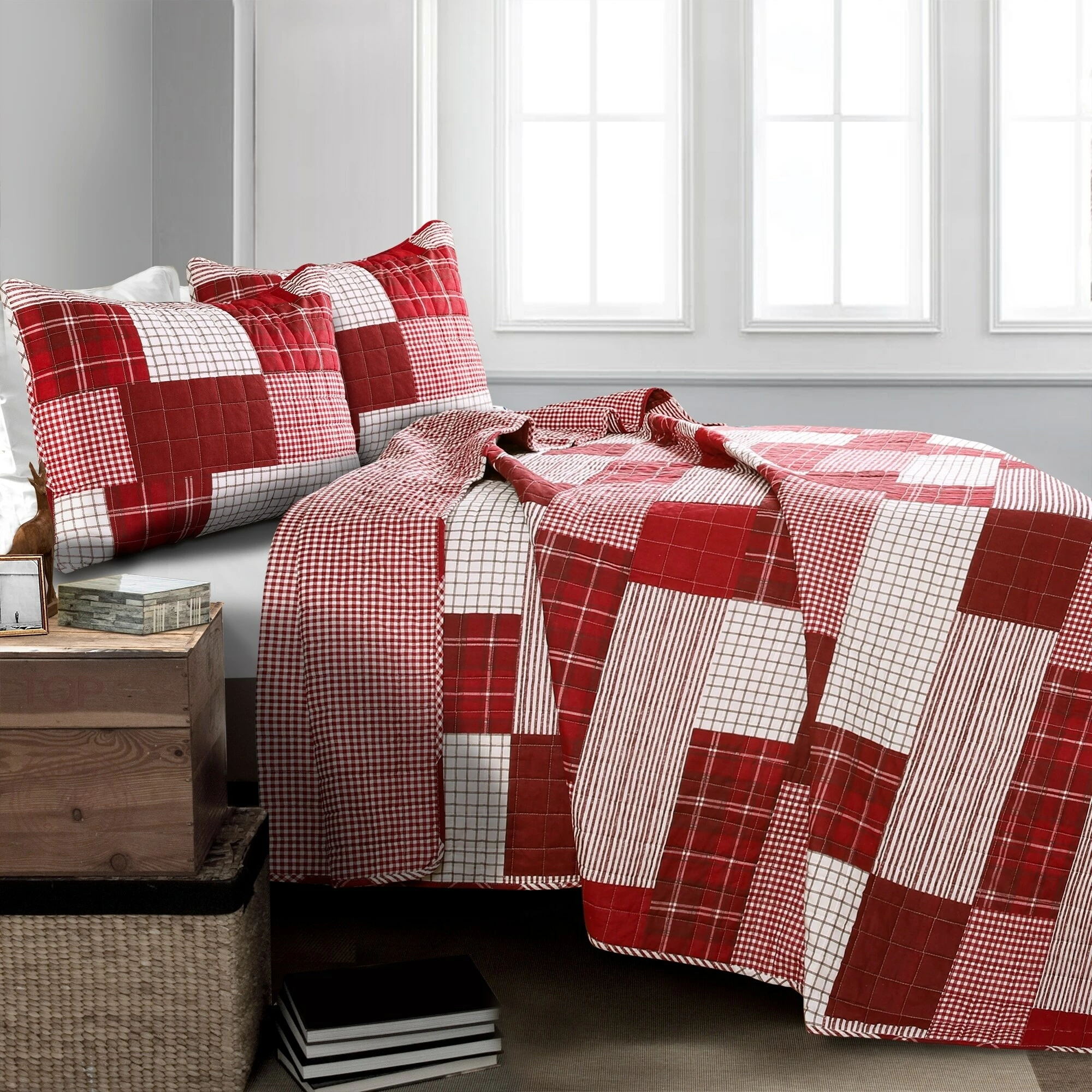 Best Pirce β Lush Decor Greenville Quilt Set Red π 5 Best Pirce β Lush Decor Greenville Quilt Set Red π - Image 5