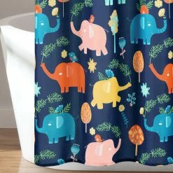 Flash Sale 🎁 Lush Decor Hygge Elephant Shower Curtain Navy 🤩 -Lush Decor Shop Lush Decor Hygge Elephant Shower Curtain 8