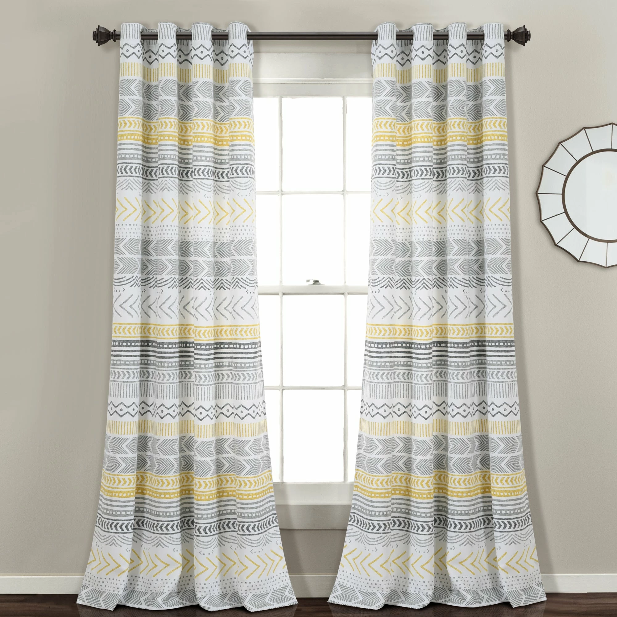 Brand new β Lush Decor Hygge Geo Room Darkening Window Curtain Panel Pair Yellow & Gray π 6 Brand new β Lush Decor Hygge Geo Room Darkening Window Curtain Panel Pair Yellow & Gray π - Image 6