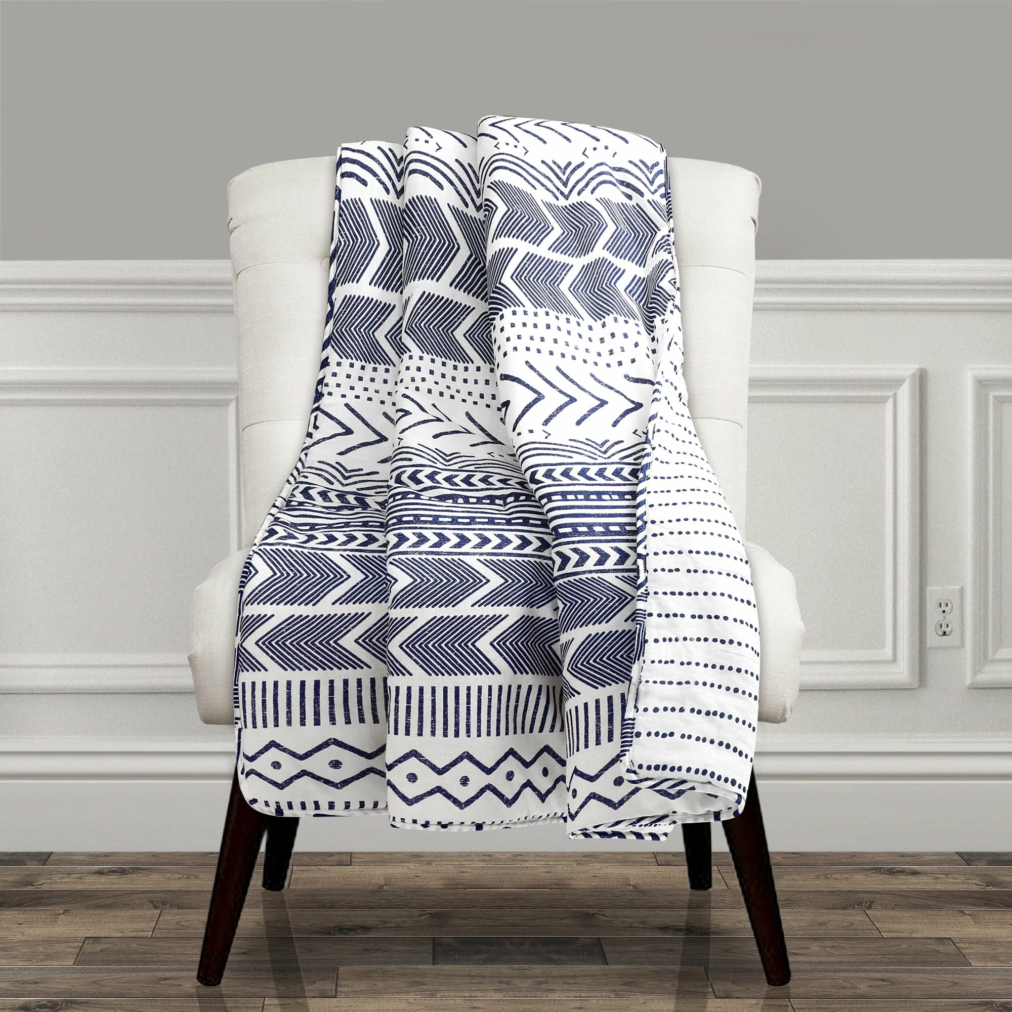 Best Pirce π Lush Decor Hygge Geo Throw Navy & White π₯° 4 Best Pirce π Lush Decor Hygge Geo Throw Navy & White π₯° - Image 4