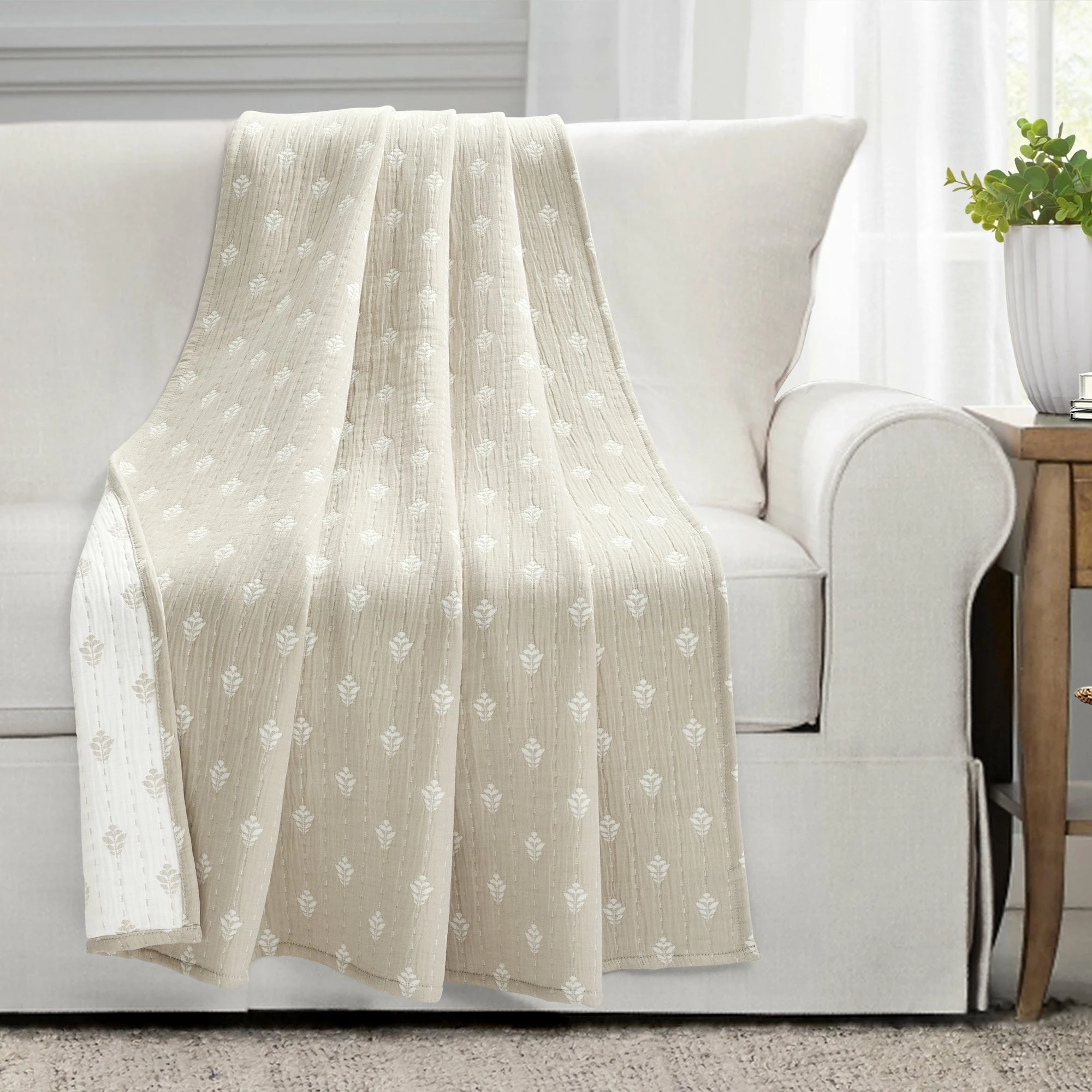 Best Pirce π Lush Decor Hygge Kantha Pick Stitch Yarn Dyed Cotton Jacquard Throw Blanket Navy π 3 Best Pirce π Lush Decor Hygge Kantha Pick Stitch Yarn Dyed Cotton Jacquard Throw Blanket Navy π - Image 3