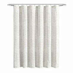 Hot Sale ❤️ Lush Decor Hygge Modern Arrow Linen Look Shower Curtain Single Light Gray 🤩 -Lush Decor Shop Lush Decor Hygge Modern Arrow Linen Look Shower Curtain Single 5