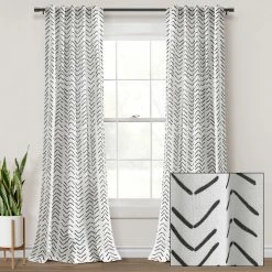 Best deal 🥰 Lush Decor Hygge Modern Arrow Linen Look Window Curtain Panels Set Dark Gray ⌛ -Lush Decor Shop Lush Decor Hygge Modern Arrow Linen Look Window Curtain Panels Set 10