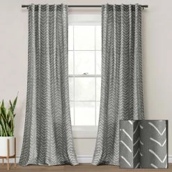 Best deal 🥰 Lush Decor Hygge Modern Arrow Linen Look Window Curtain Panels Set Dark Gray ⌛ -Lush Decor Shop Lush Decor Hygge Modern Arrow Linen Look Window Curtain Panels Set 14