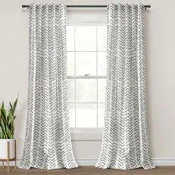 Best deal 🥰 Lush Decor Hygge Modern Arrow Linen Look Window Curtain Panels Set Dark Gray ⌛