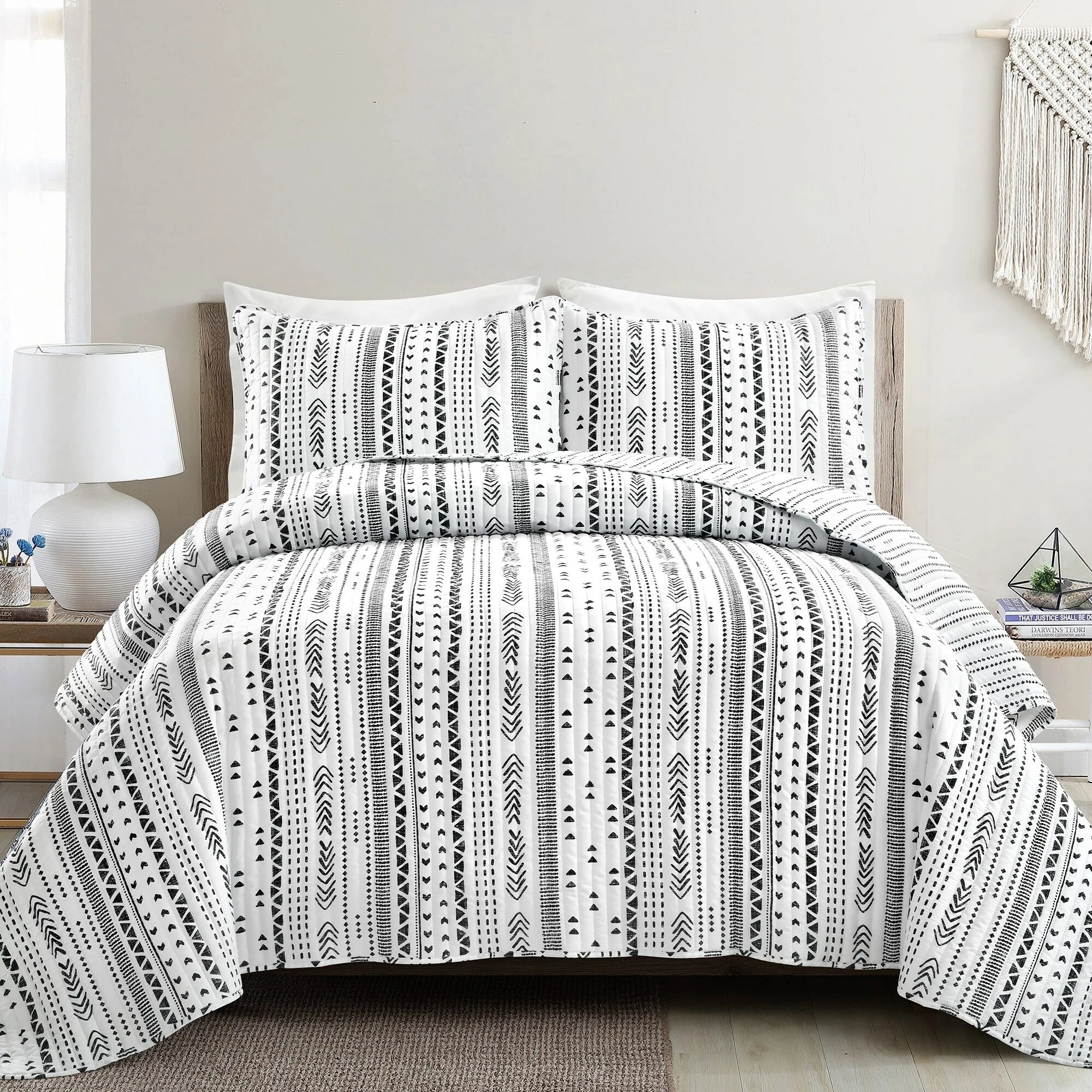 Best deal π Lush Decor Hygge Stripe 3 Piece Quilt Set Black & White π 8 Best deal π Lush Decor Hygge Stripe 3 Piece Quilt Set Black & White π - Image 8