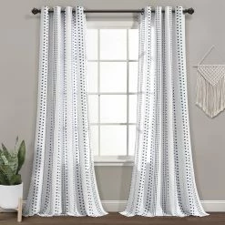 Outlet 💯 Lush Decor Hygge Stripe Window Curtain Panel Pair 🎉