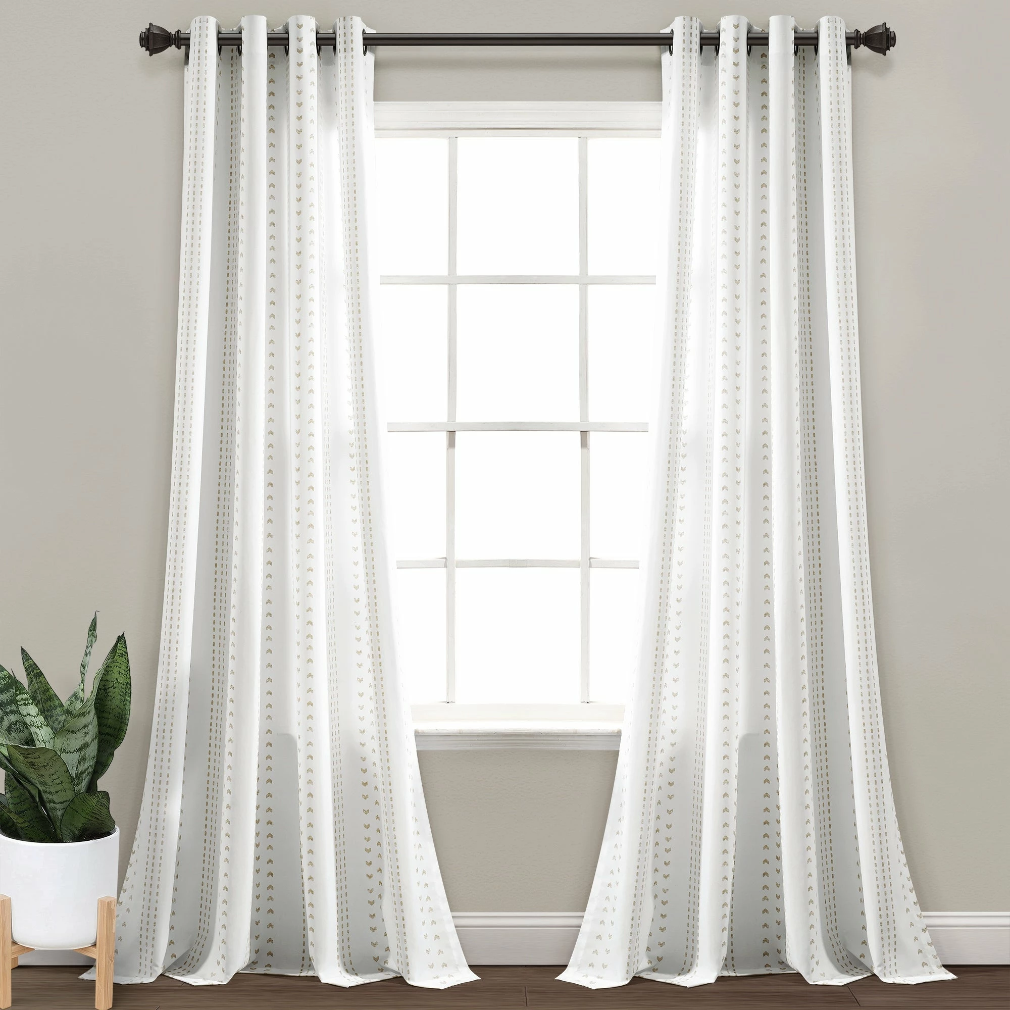 Outlet π― Lush Decor Hygge Stripe Window Curtain Panel Pair π 8 Outlet π― Lush Decor Hygge Stripe Window Curtain Panel Pair π - Image 8