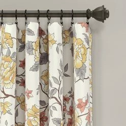 Outlet 😍 Lush Decor Ivana Floral Room Darkening Window Curtain Panel Pair - 84" X 52" Multi-color 🔥 -Lush Decor Shop Lush Decor Ivana Floral Room Darkening Window Curtain Panel Pair 6