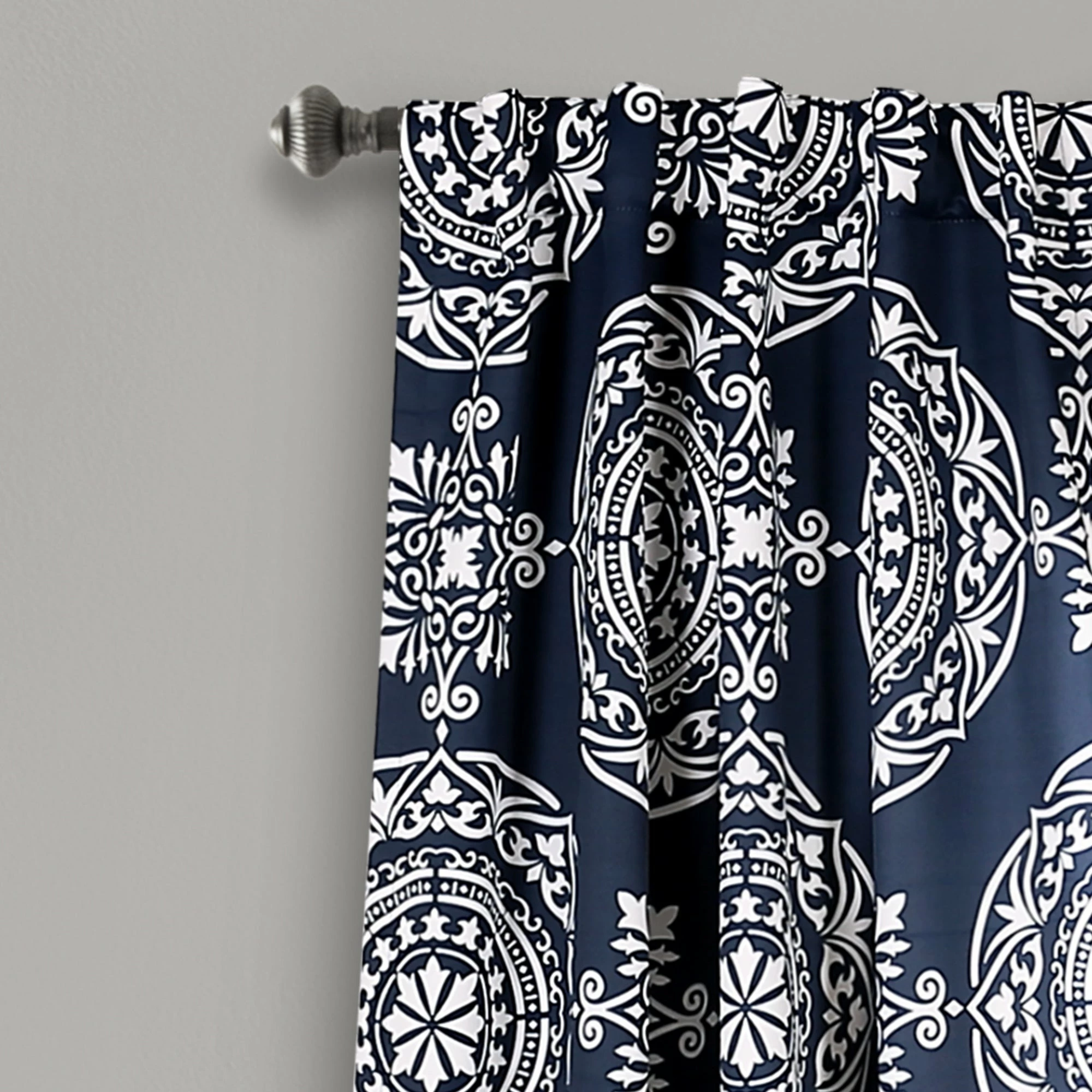 Outlet π Lush Decor Karmen Medallion Room Darkening Window Curtain Panel Pair Navy π 6 Outlet π Lush Decor Karmen Medallion Room Darkening Window Curtain Panel Pair Navy π - Image 6