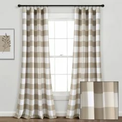 Outlet 👏 Lush Decor Kelly Checker Room Darkening Window Curtain Panel Pair Navy 🔔 -Lush Decor Shop Lush Decor Kelly Checker Room Darkening Window Curtain Panel Pair 10