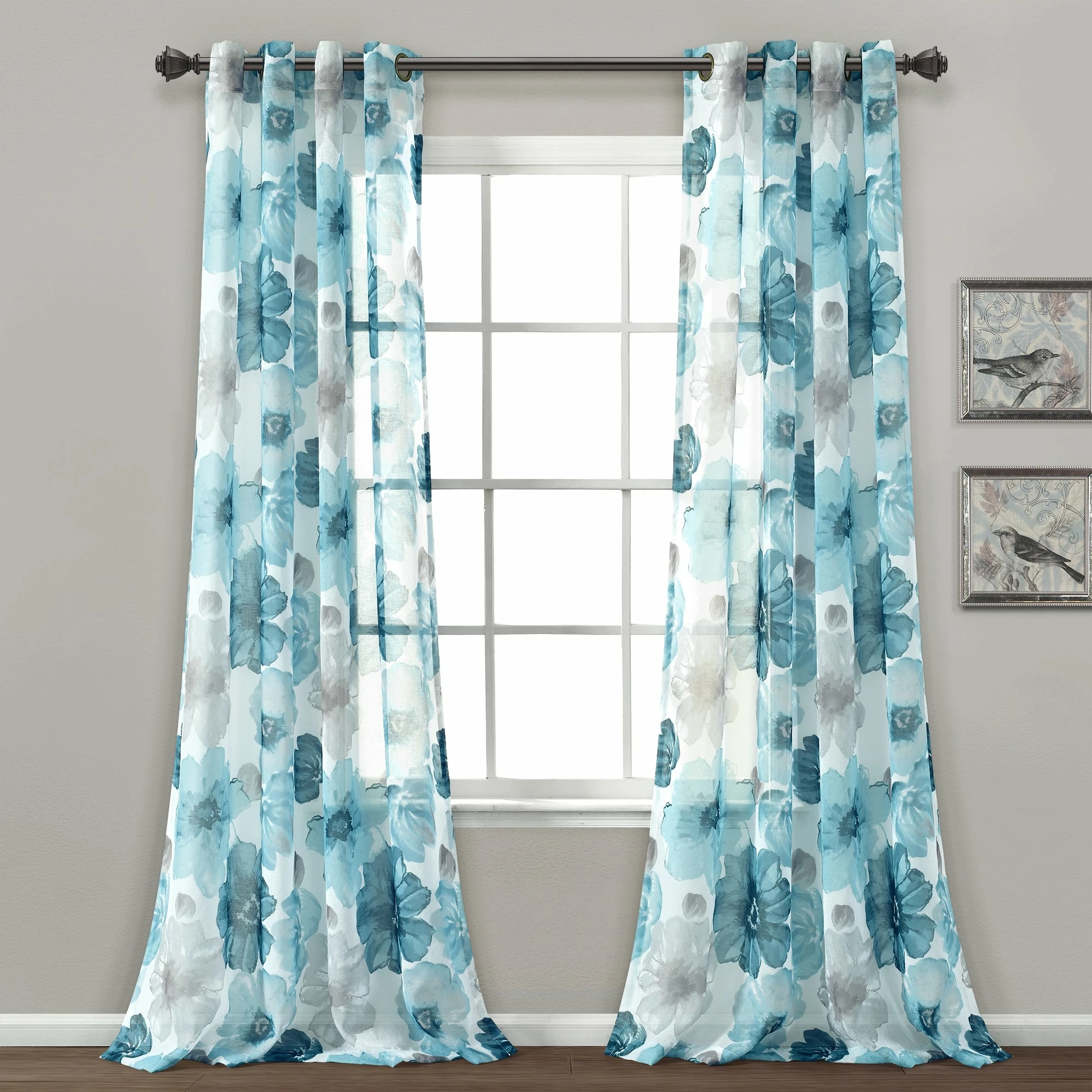 Coupon π― Lush Decor Leah Sheer Window Curtain Panel Pair - 84" X 52" Blue π₯ 2 Coupon π― Lush Decor Leah Sheer Window Curtain Panel Pair - 84" X 52" Blue π₯ - Image 2