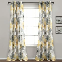 Coupon 💯 Lush Decor Leah Sheer Window Curtain Panel Pair - 84" X 52" Blue 🔥
