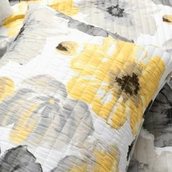 Wholesale 😍 Lush Decor Leah Soft Reversible Oversized Quilt 8 Piece Set Yellow/gray 👏 -Lush Decor Shop Lush Decor Leah Soft Reversible Oversized Quilt 8Pc Set 2