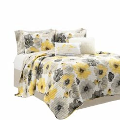 Wholesale 😍 Lush Decor Leah Soft Reversible Oversized Quilt 8 Piece Set Yellow/gray 👏 -Lush Decor Shop Lush Decor Leah Soft Reversible Oversized Quilt 8Pc Set 7