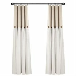 Discount ❤️ Lush Decor Linen Button 100 Percent Lined Blackout Window Curtain Panel Single ✔️ -Lush Decor Shop Lush Decor Linen Button 100 Percent Lined Blackout Window Curtain Panel Single 12