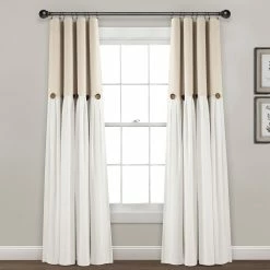 Discount ❤️ Lush Decor Linen Button 100 Percent Lined Blackout Window Curtain Panel Single ✔️ -Lush Decor Shop Lush Decor Linen Button 100 Percent Lined Blackout Window Curtain Panel Single 3